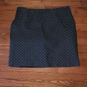 Loft Navy and White polka dot mini